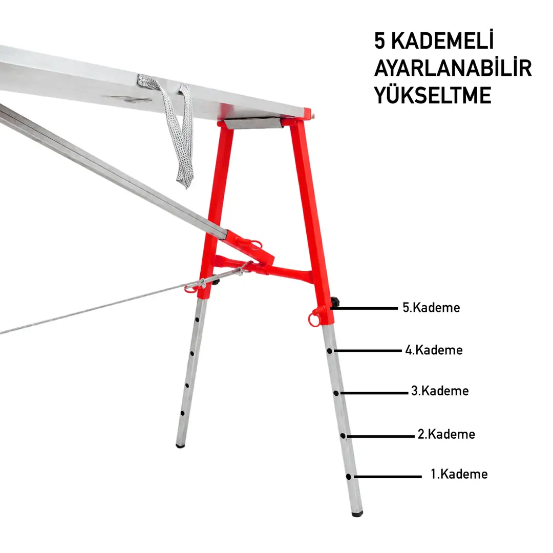 MİDİLLİ Teleskopik İnşaat İskelesi - 36 CM En Serisi (160 CM Uzunluk) - Görsel 5