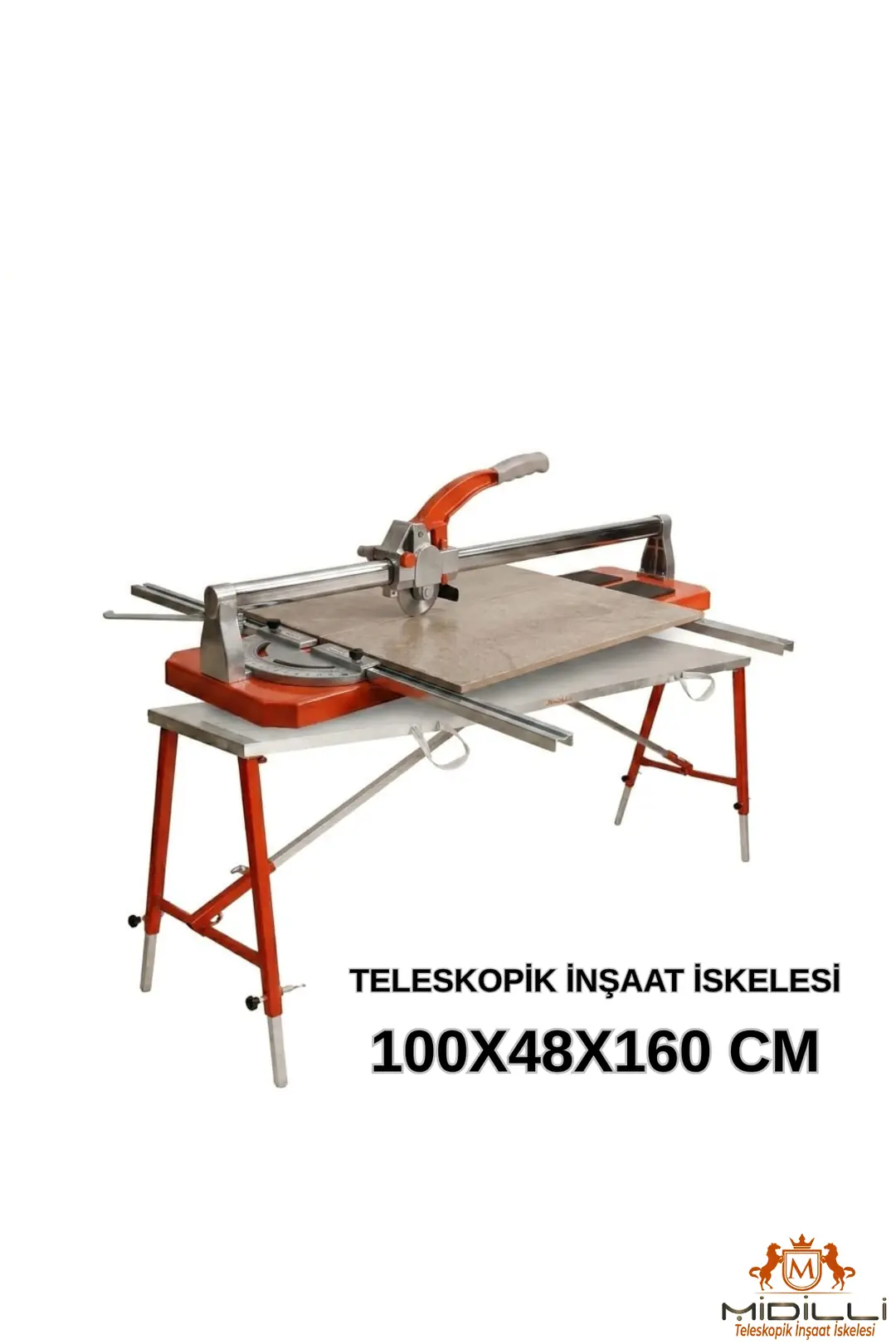 MİDİLLİ Teleskopik İnşaat İskelesi - 48 CM En Serisi (160 CM Uzunluk) - Görsel 10