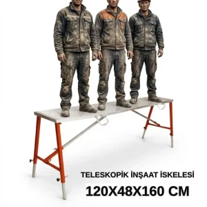 MİDİLLİ Teleskopik İnşaat İskelesi - 48 CM En Serisi (160 CM Uzunluk)