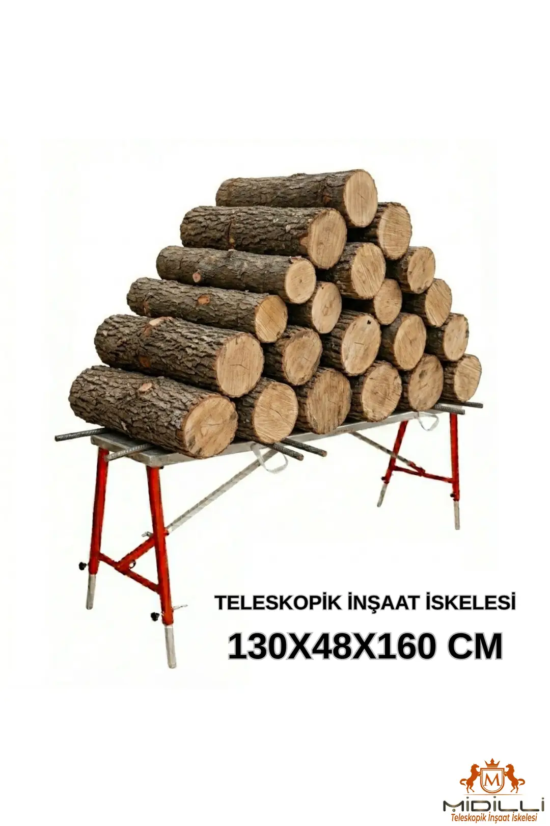 MİDİLLİ Teleskopik İnşaat İskelesi - 48 CM En Serisi (160 CM Uzunluk)
