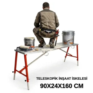 MİDİLLİ Teleskopik İnşaat İskelesi - 24 CM En Serisi (160 CM Uzunluk)